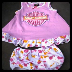 Harley-Davidson Girls dress with diaper cover